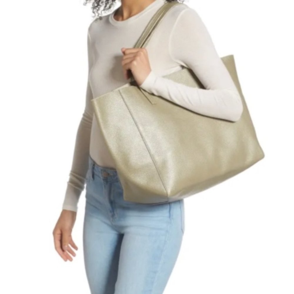 Kurt Geiger Metallic Gold Leather Tote